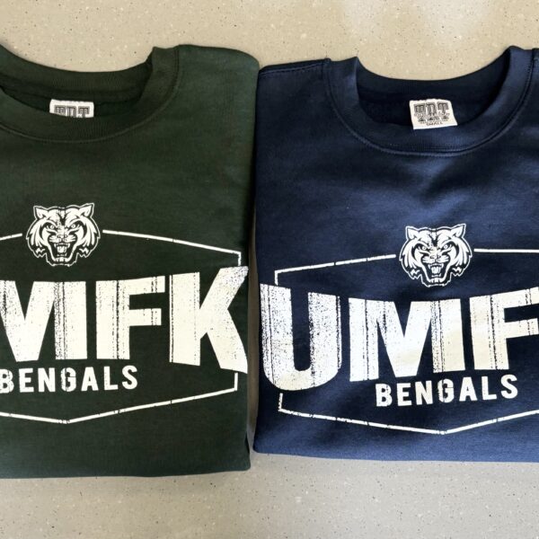 UMFK Crewneck Sweatshirts: Green & Navy Blue